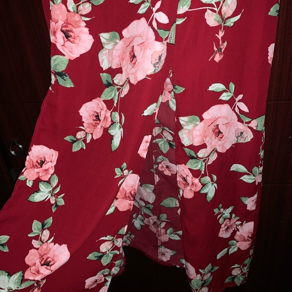 Red Floral Maxi Skirt - Picture 8 of 10